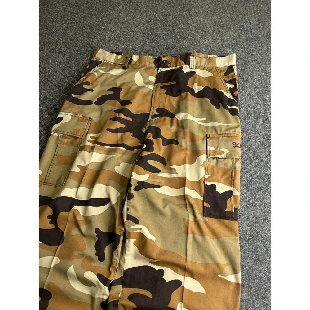 Mens Southpole Camo Cargo Pants Baggy Military Style Brown, Size 40